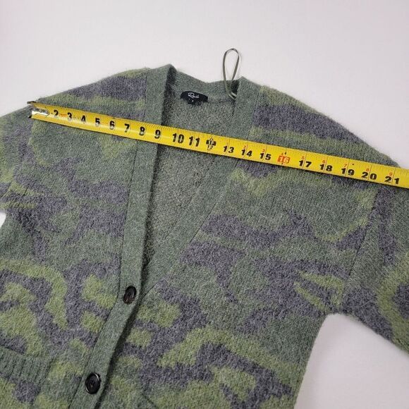 Rails Runi Green Camo Button Up Cardigan Womens sz Small Boho Alpaca - Picture 4 of 10